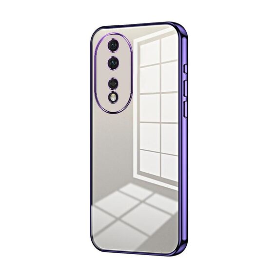 Per Honor 80 Custodia per telefono con foro fine con placcatura trasparente (viola)