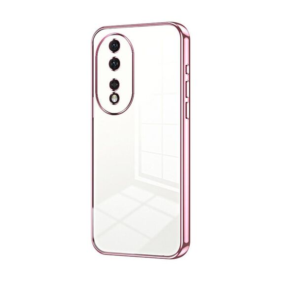 Per Honor 80 Custodia per telefono con foro sottile con placcatura trasparente (rosa)