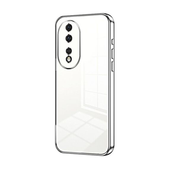 Per Honor 80 Custodia per telefono con foro fine con placcatura trasparente (argento)