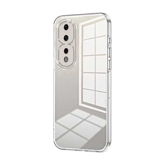 Per Honor 80 Pro Custodia per telefono con foro fine con placcatura trasparente (trasparente)