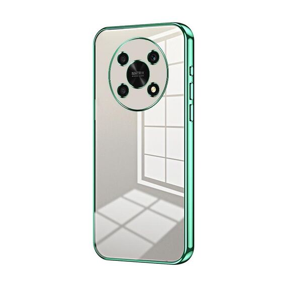 Custodia per telefono con foro sottile con placcatura trasparente per Honor X30 / X9 5G (verde)