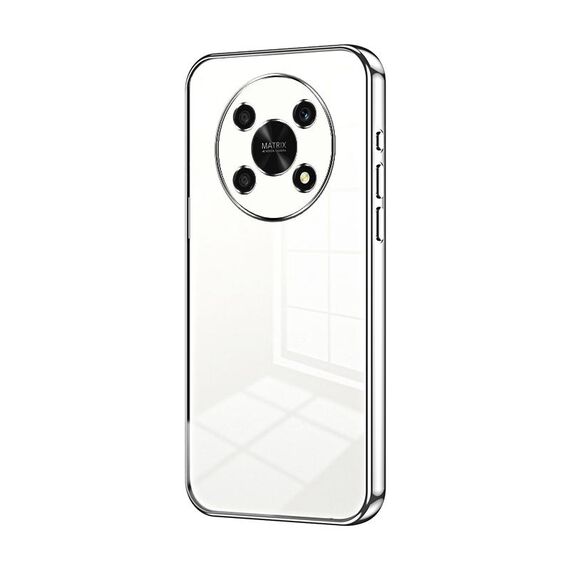 Per Honor X30 / X9 5G Custodia per telefono con foro sottile con placcatura trasparente (Argento)