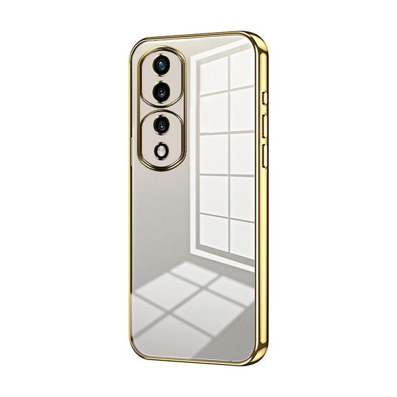 Per Honor 70 Pro / 70 Pro+ Custodia per telefono con foro fine con placcatura trasparente (Oro)