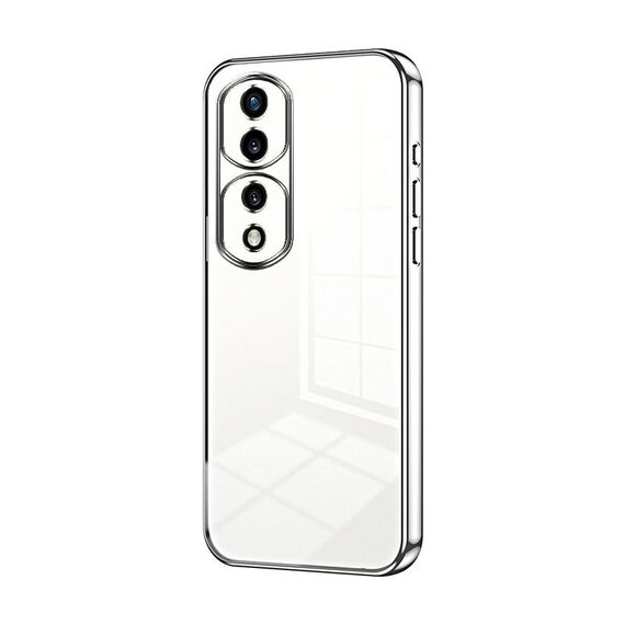 Per Honor 70 Pro / 70 Pro+ Custodia per telefono con foro fine con placcatura trasparente (Argento)