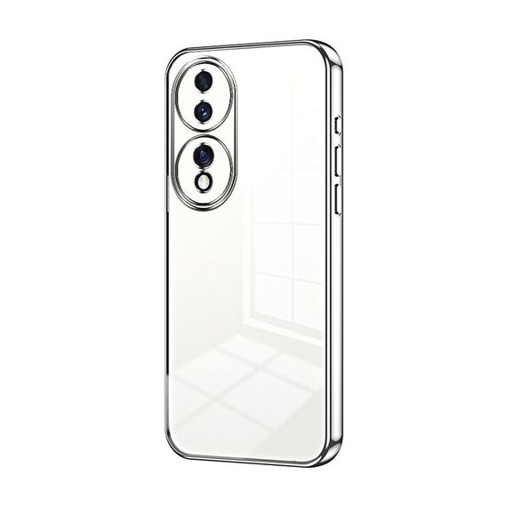 Per Honor 70 Custodia per telefono con foro fine con placcatura trasparente (argento)