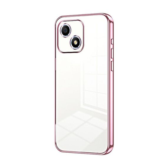 Custodia per telefono con foro fine con placcatura trasparente per Honor Play 30 (rosa)