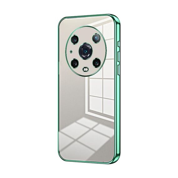 Per Honor Magic4 Pro Custodia per telefono con foro sottile con placcatura trasparente (verde)
