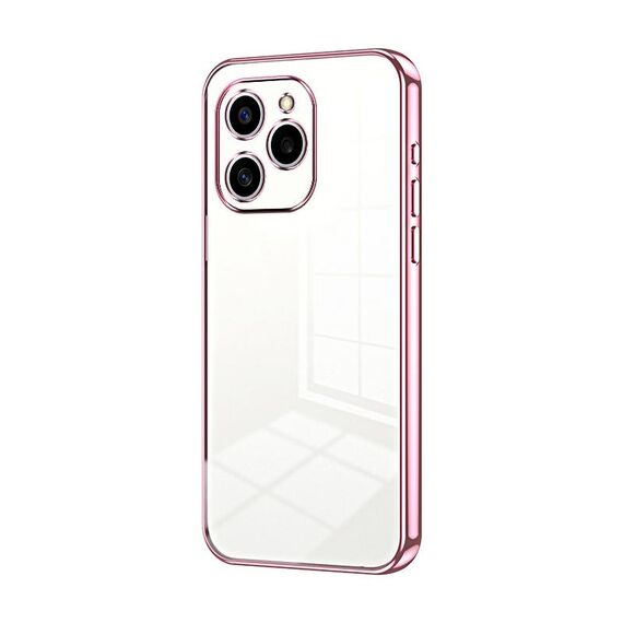 Per Honor 60 SE Custodia per telefono con foro sottile con placcatura trasparente (rosa)