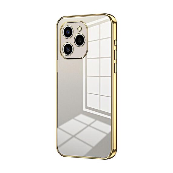 Per Honor 60 SE Custodia per telefono con foro sottile con placcatura trasparente (oro)