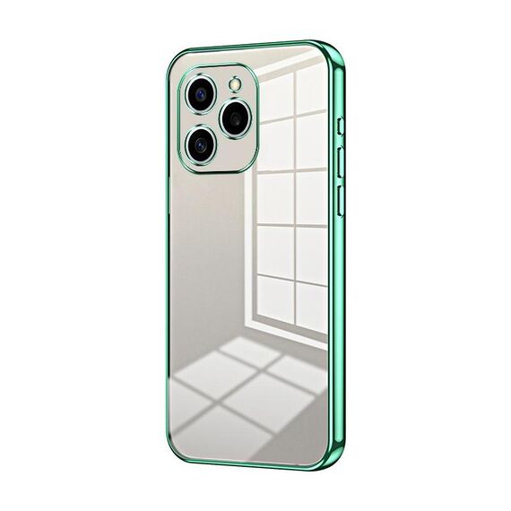 Per Honor 60 SE Custodia per telefono con foro sottile con placcatura trasparente (verde)