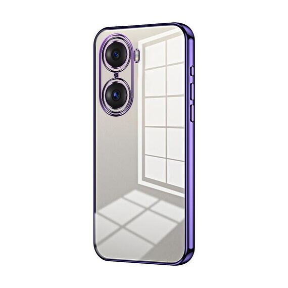 Per Honor 60 Pro Custodia per telefono con foro fine con placcatura trasparente (viola)