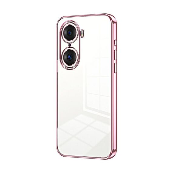Per Honor 60 Pro Custodia per telefono con foro sottile con placcatura trasparente (rosa)