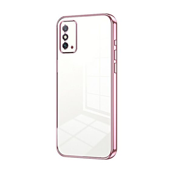 Custodia per telefono con foro sottile con placcatura trasparente per Honor X10 Max / X30 Max (rosa)