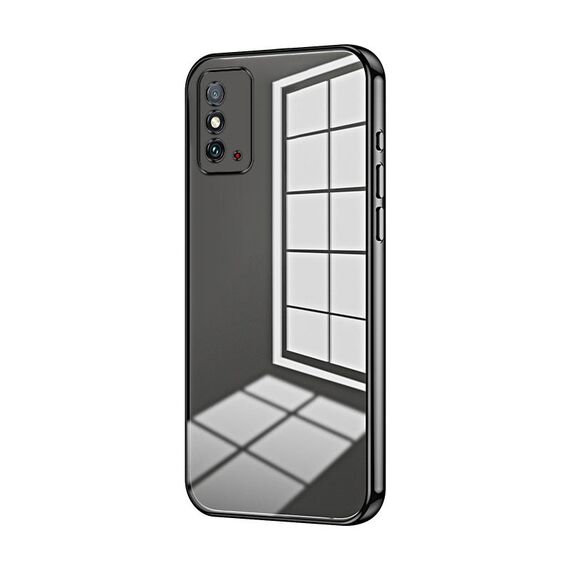 Custodia per telefono con foro sottile con placcatura trasparente per Honor X10 Max / X30 Max (nera)