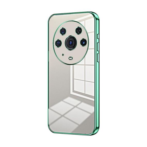 Custodia per telefono con foro sottile con placcatura trasparente per Honor Magic3 Pro (verde)
