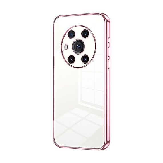 Per Honor Magic3 Custodia per telefono con foro sottile con placcatura trasparente (rosa)