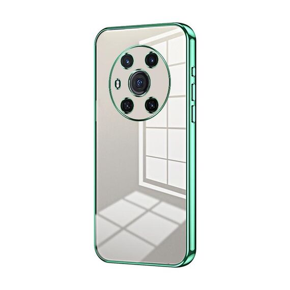 Per Honor Magic3 Custodia per telefono con foro sottile con placcatura trasparente (verde)