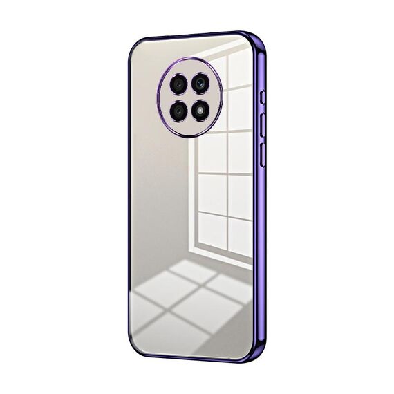 Custodia per telefono con foro fine con placcatura trasparente per Honor X20 (viola)