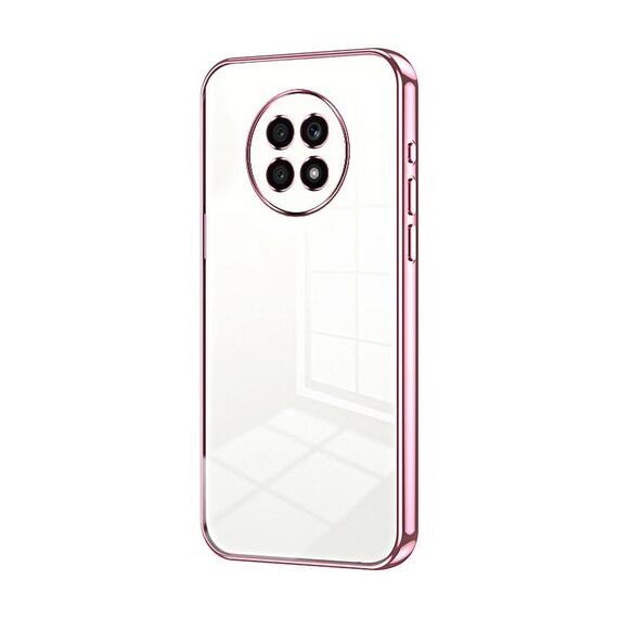 Custodia per telefono con foro fine con placcatura trasparente per Honor X20 (rosa)