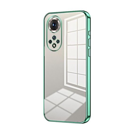 Custodia per telefono con foro fine con placcatura trasparente per Honor 50 / Huawei nova 9 (verde)