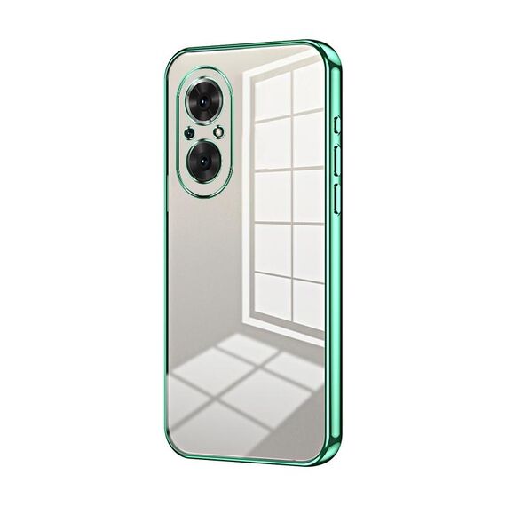 Per Honor 50 SE Custodia per telefono con foro sottile con placcatura trasparente (verde)