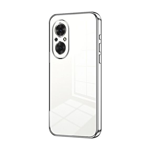 Per Honor 50 SE Custodia per telefono con foro sottile con placcatura trasparente (Argento)