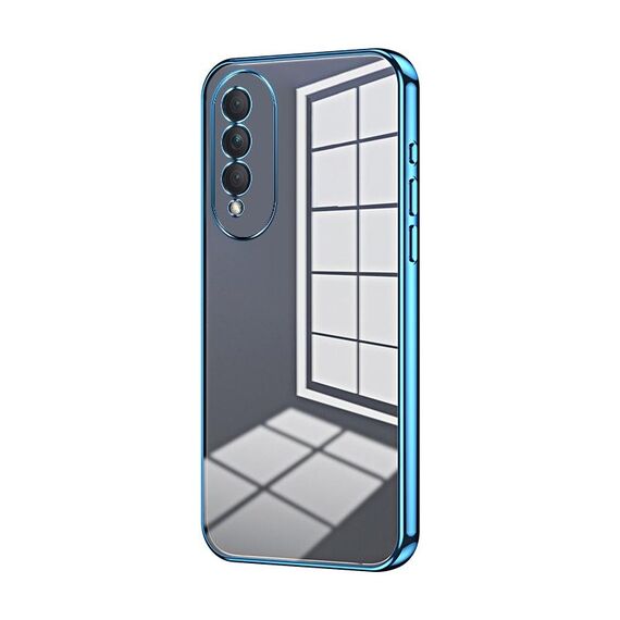 Custodia per telefono con foro sottile con placcatura trasparente per Honor X20 SE / Huawei nova 10z (blu)