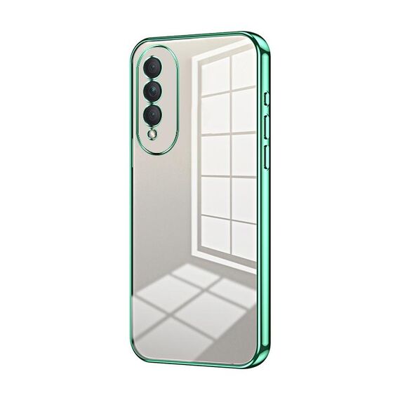 Custodia per telefono con foro sottile con placcatura trasparente per Honor X20 SE / Huawei nova 10z (verde)
