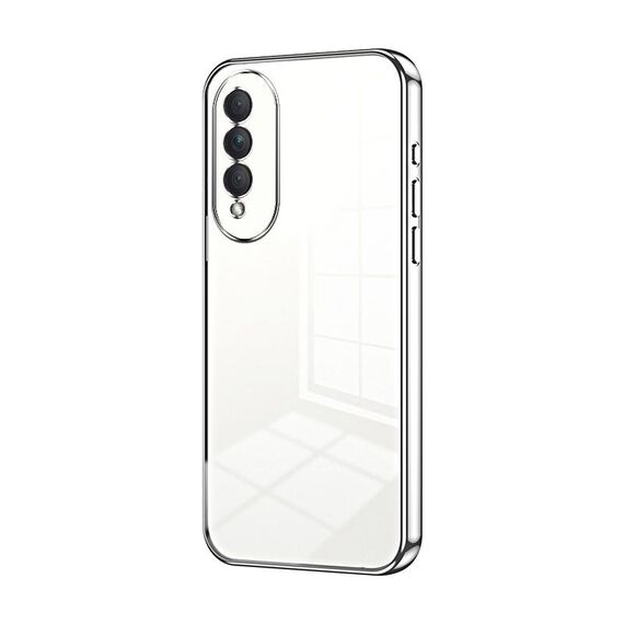 Custodia per telefono con foro sottile con placcatura trasparente per Honor X20 SE / Huawei nova 10z (Argento)