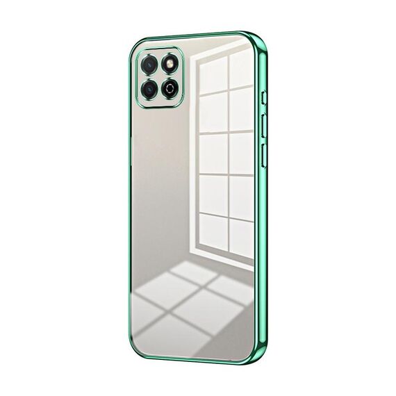 Custodia per telefono con foro fine con placcatura trasparente per Honor Play 20 4G (verde)