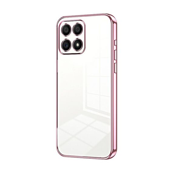 Custodia per telefono con foro fine con placcatura trasparente per Honor 30i (rosa)