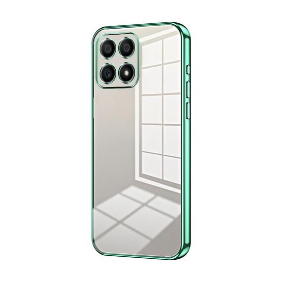 Custodia per telefono con foro fine con placcatura trasparente per Honor 30i (verde)