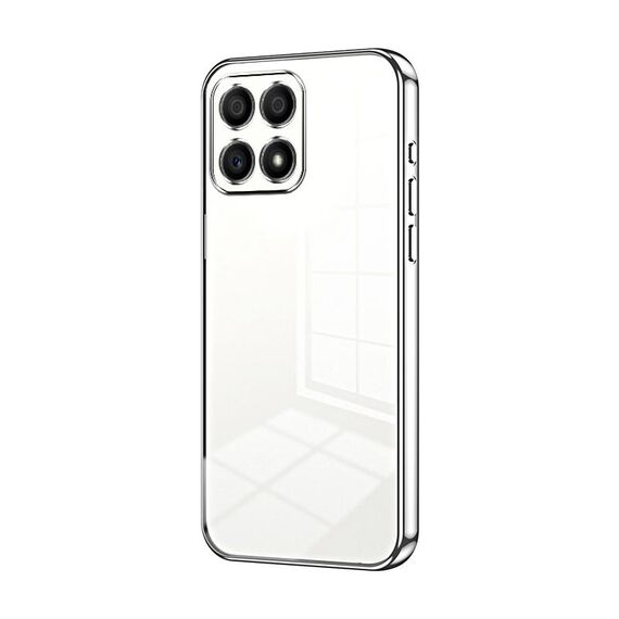 Custodia per telefono con foro fine con placcatura trasparente per Honor 30i (argento)