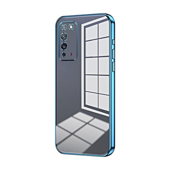 Per Honor X10 Custodia per telefono con foro sottile con placcatura trasparente (blu)