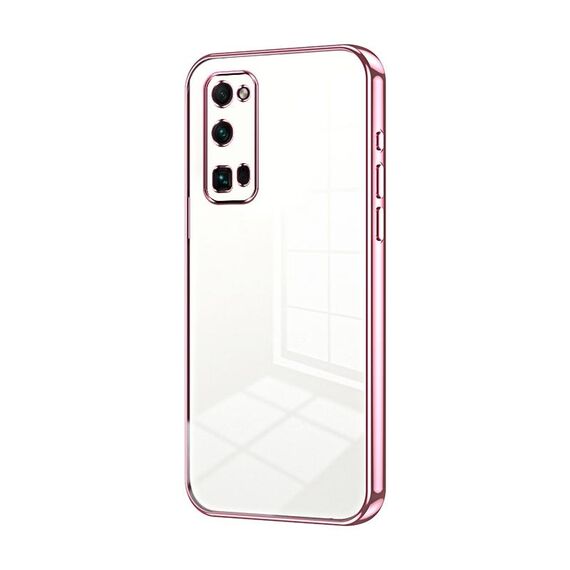 Per Honor 30 Pro / 30 Pro+ Custodia per telefono con foro fine con placcatura trasparente (rosa)