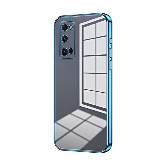 Per Honor 30 Pro / 30 Pro+ Custodia per telefono con foro fine con placcatura trasparente (blu)