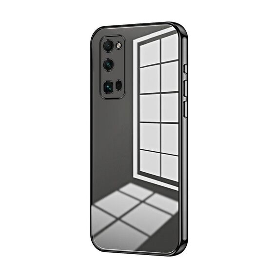 Per Honor 30 Pro / 30 Pro+ Custodia per telefono con foro fine con placcatura trasparente (nera)