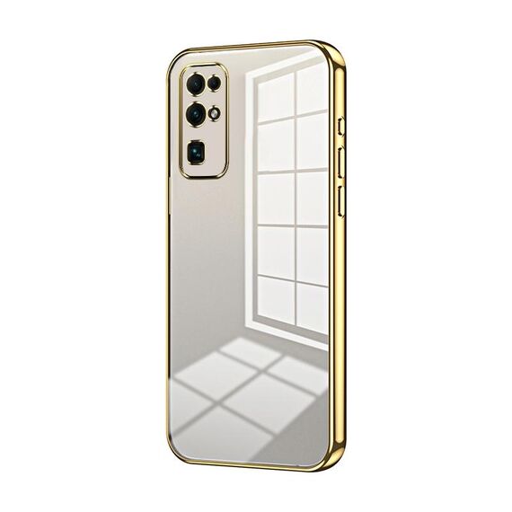 Per Honor 30 Custodia per telefono con foro fine con placcatura trasparente (oro)