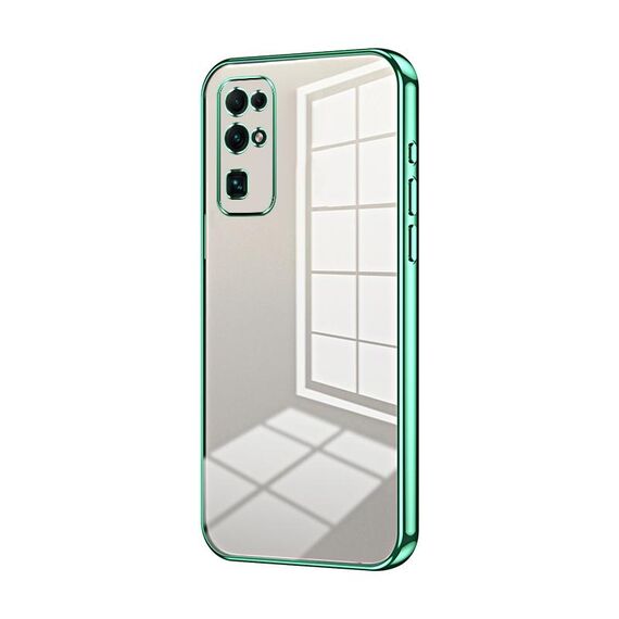 Per Honor 30 Custodia per telefono con foro sottile con placcatura trasparente (verde)