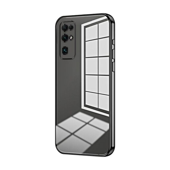 Per Honor 30 Custodia per telefono con foro sottile con placcatura trasparente (nera)