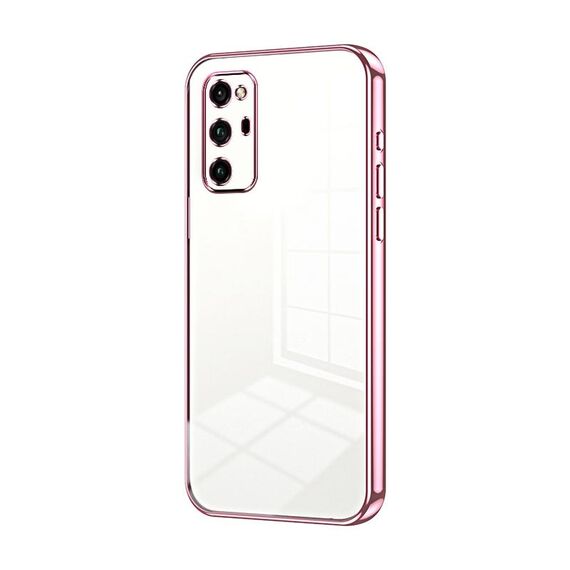 Per Honor V30 Pro Custodia per telefono con foro sottile con placcatura trasparente (rosa)