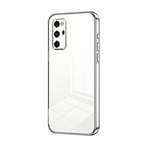 Per Honor V30 Pro Custodia per telefono con foro sottile con placcatura trasparente (Argento)