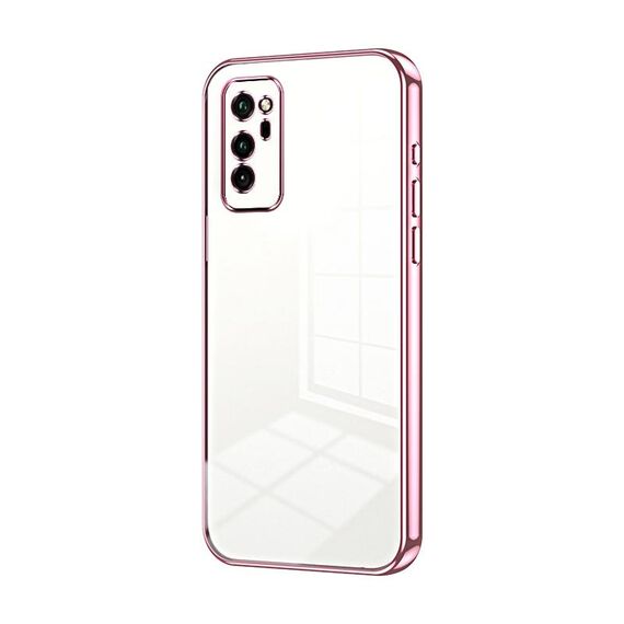 Custodia per telefono con foro fine con placcatura trasparente per Honor V30 (rosa)