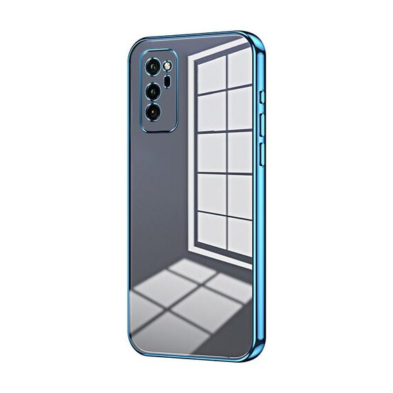 Per Honor V30 Custodia per telefono con foro sottile con placcatura trasparente (blu)