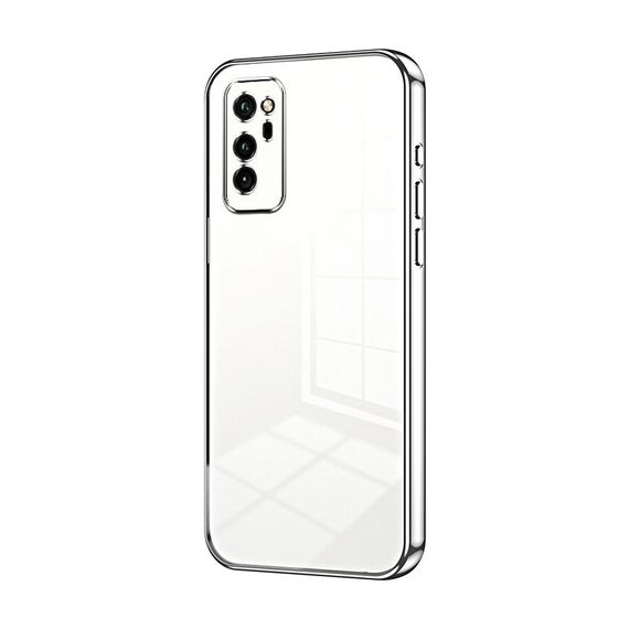 Per Honor V30 Custodia per telefono con foro sottile con placcatura trasparente (Argento)