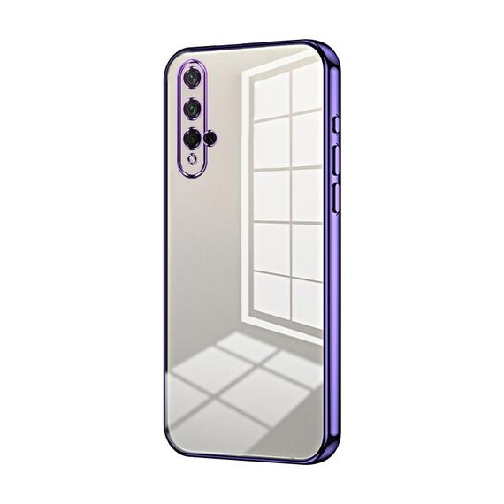 Per Honor 20 / 20S / nova 5T Custodia per telefono con foro fine con placcatura trasparente (viola)