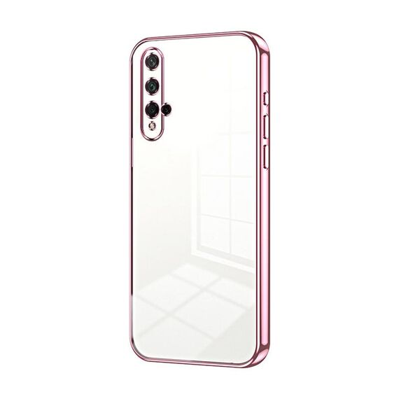 Per Honor 20 / 20S / nova 5T Custodia per telefono con foro fine con placcatura trasparente (rosa)