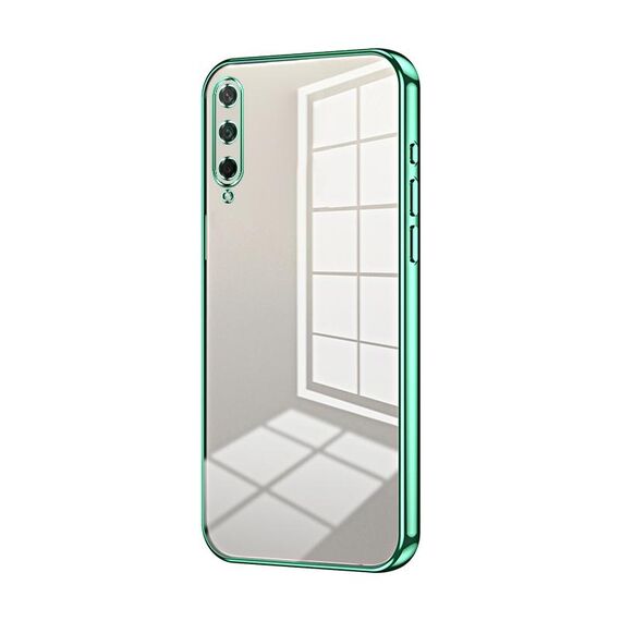 Custodia per telefono con foro fine con placcatura trasparente per Honor Play 3 (verde)