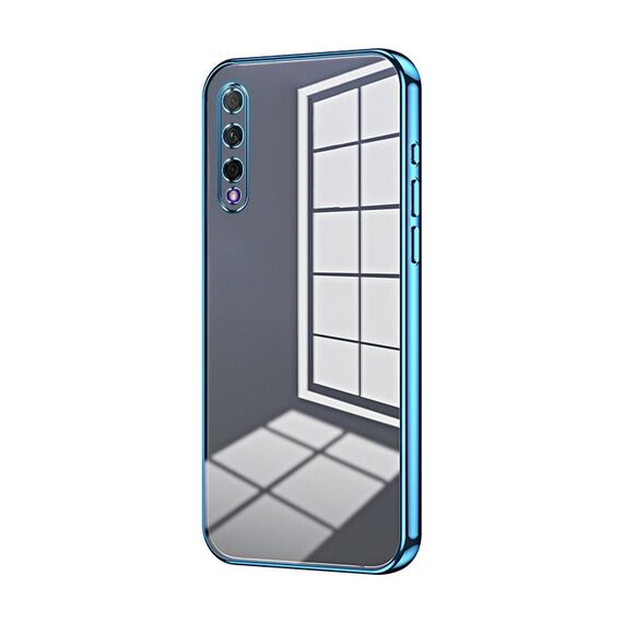 Custodia per telefono con foro sottile con placcatura trasparente per Honor 9X Pro / Huawei Y9s (blu)