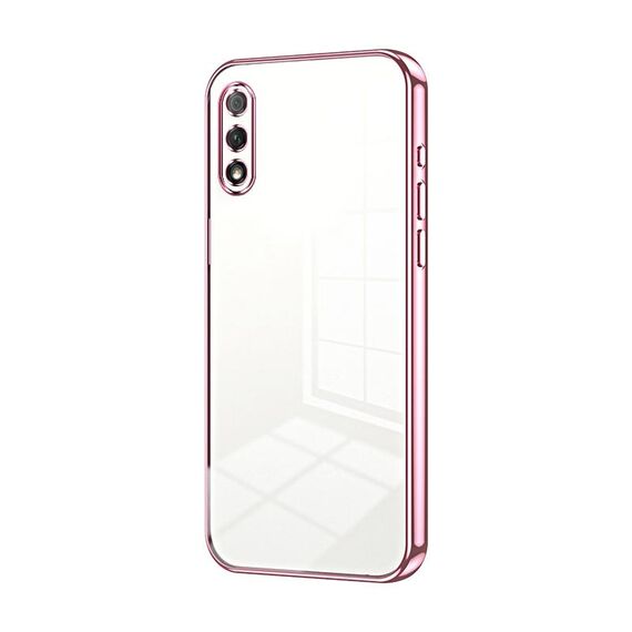 Custodia per telefono con foro fine con placcatura trasparente per Honor 9X (rosa)